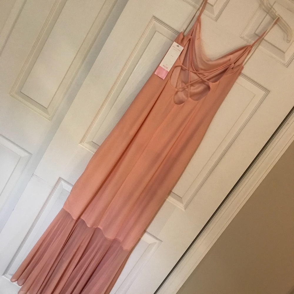 Dave & Johnny Peach Apricot Formal Prom Dress - Picture 4 of 7